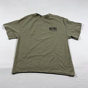 H&M Oversized Womens Green Printed T-shirt AC/DC Back in Black Tour 1980 Sz XS